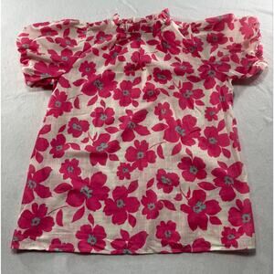 Floral puff sleeve blouse size Large coquette, cottage core feminine
